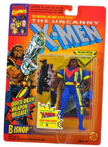  Marvel Comics Year 1993 The Original Mutant Super Heroes Series The Uncanny X-Men 5 Inch Tall Action Figure - BISHOP with Quick Draw Weapon Release and 2 Rifles Plus Official Marvel Universe Trading Card