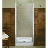KOHLER K-702412-L-SH Fluence Frameless Pivot Shower Door, Bright Silver