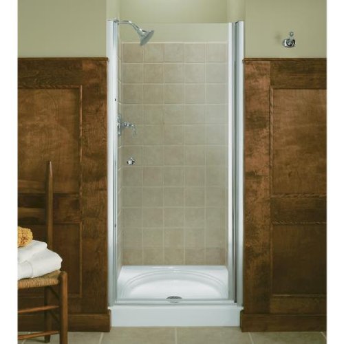 KOHLER K-702406-L-SH Fluence Frameless Pivot Shower Door, Bright Silver