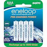 Sanyo NEW 1500 eneloop 4 Pack AAA Ni-MH Pre-Charged Rechargeable Batteries