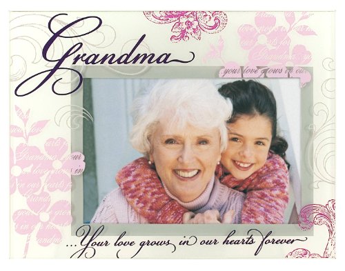 Malden Silkscreen Glass Grandma Picture Frame, 4-Inch by 6-Inch