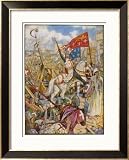 Third Crusade Richard I after Taking Cyprus En Route Lands at Acre After Styles Framed Art Poster Print by Henry Justice Ford, 27x33