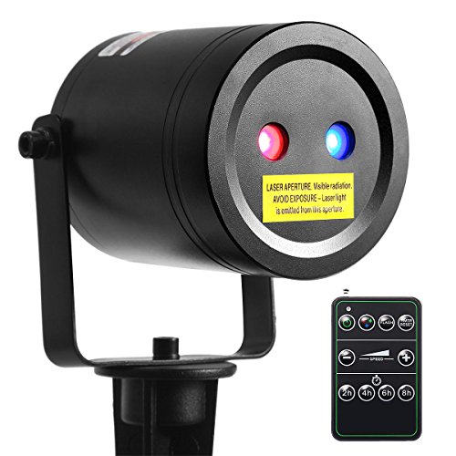 Laser Christmas Light, Arotek Red & Blue Aluminum Outdoor Laser Light with RF Wireless Remote, Star Light Show for Holiday Party Landscape & Garden Decoration
