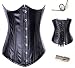 Muka Faux Leather 24 Steel Boned Underbust Black Corset, Waist Training Cincher, Gift Idea