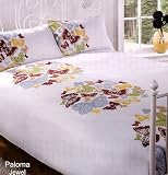 Paloma Butterfly Jewel White Duvet Quilt Cover Set, Double Bed