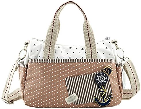 MapleClan Lovely Polka Dot Canvas Sling Bag/Messenger Bag With Embroidery Decoration Pink