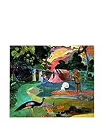 ARTE E TESSUTI by MANIFATTURE COTONIERE Panel Decorativo Gauguin-Matamoe (Verde/Multicolor)