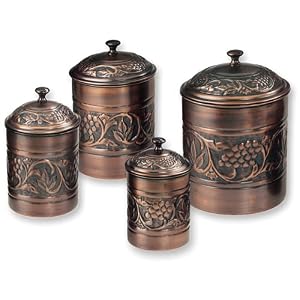 Old Dutch International Antique Embossed Canisters, Set of 4