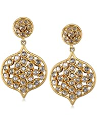 Lauren Harper Collection Milky Way 18k Gold and Rose Cut Diamond Arabesque Posts Earrings