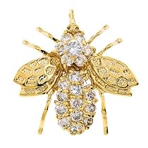 Gold Vermeil Cubic Zirconia Bee Pin Brooch Pendant Gold Vermeil Cubic Zirconia Bee Pin Brooch Pendant