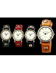 Youyoupifa Vintage Dial Fashion Numerals Green Leather Strap Quartz Wrist Watch