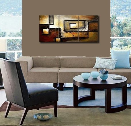 Phoenix Decor-Abstract Canvas Wall Art Paintings on Canvas for Wall Decoration Modern Painting Wall Decor Stretched and Framed Ready to Hang 3 Piece Canvas Art