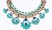 Lake Blue Rectangle Crystal Charm Graduated Flower Bib Vintage Style Necklace