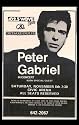 Peter Gabriel (Concert Sheet) Music Poster Print - 11" X 17"
