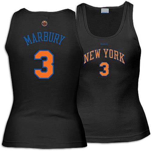 Knicks Reebok Women's NBA Player Tank Top ( sz. XXL, Black : Marbury, Stephon : #3: Knicks )