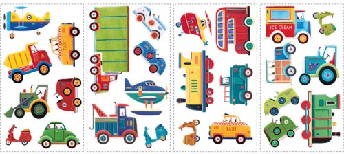 RoomMates RMK1132SCS Transportation Peel & Stick Appliques