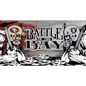 Click here to buy San Francisco 49ers Oakland Raiders Portable Beer Pong Table with Holes.