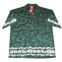 Green Bay Packers Green & White Mens Hawaiian Style Button Down Shirt