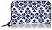 Vera Bradley Women's Cotton Accordion Wallet, Cobalt Tile, One Size