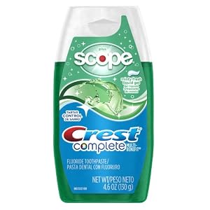 Crest Complete Plus Scope Liquid Gel Toothpaste - Minty Fresh 4.6 Oz (Pack of 6)