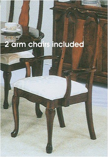 Childrens Toyshop  Kitchen & Housewares : Set of 2 Cherry Finish Queen Anne Wood Dining Arm Chairs