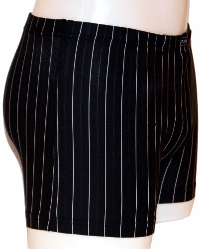 4er Pack Boxershorts Microfaser schwarz mit Streifen von Hombre in 4 Größen