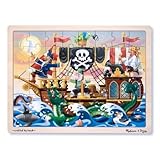 Melissa & Doug Deluxe Wooden 48-Piece Jigsaw Puzzle - Pirates