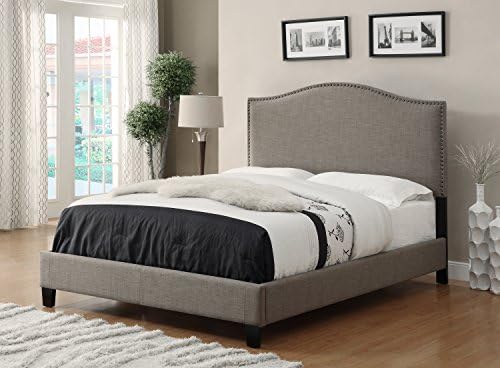 Allassea Gold Allure Upholstered Bed - Headboard, Footboard, Rails and Slats, Queen