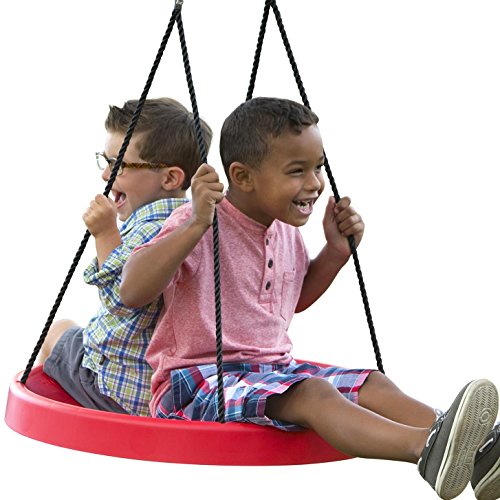 Super Spinner® Swing, FUN! Easy Install for Swing Set or Tree, Best Swing on the Planet! (Red)