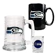 Seattle Seahawks 15 oz. Tankard, 15 oz. Ceramic Mug and 2 oz. Shot Glass Set