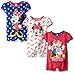 Disney Baby Minnie 3 Pack Rompers,pink/blue/white, 18 Months