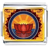 Golden Italian Charm Plated Religion Buddhism Holy Lotus Photo