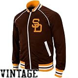 MLB Mitchell & Ness San Diego Padres Cooperstown Collection Broad Street Track Jacket - Brown (Medium)