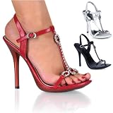 Pleaser Shoes WomenÕs ECLAIR-15, 4 3/4" Stiletto Heel Rhinestone, T-Strap Mini-Platform Sandal