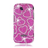 Hard Snap on case With PINK HEART Bling Bling Full Diamonds Desing Faceplat ....