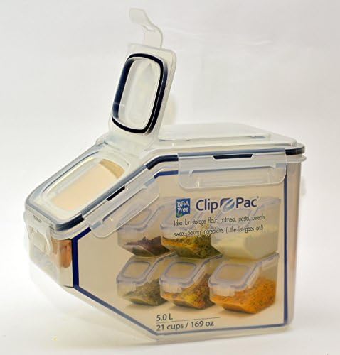 Storage Bin - Stackable Bins, 21.1-cup Large Storage Box Top Lid. 5.0L 162 Oz - Perfectly Stackable to Maximize Storage Space - Strong, Large Opening, Storage Bin Lock and Lock System for Multilayer Stacking Ability - High Quality
