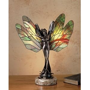 Meyda Tiffany 38673 21.5 Inch H X 17 Inch W X 6.5 Inch D Dragonfly Lady Accent Lamp