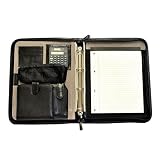 Cowhide Leather Black BNIB Portfolio conference zipped Binder (463)