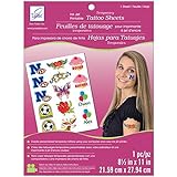 June Tailor JT-481 Inkjet Printable Temporary Tattoo Sheet, 8.5 by 11-Inch, White