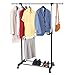Tatkraft Saturn Two-level Garment Rack Clothes Rail Clothes Rack on Wheels with Extensible Rods