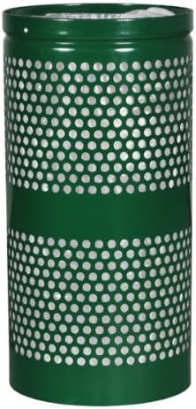 Landscape Waste Receptacles, 20 gal Perforated, Hunter Green Gloss
