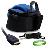 Best Price Sanyo VPC-FH1A Camcorder Accessories kit: Royal Blue Camcorder Bag with Shoulder Strap and double padded exterior + Sanyo VPC-FH1A Compatible Mini HDMI Cable + Vangoddy Live * Laugh * Love Wrist Band!!!