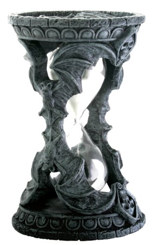 Gothic Halloween Skull Bat Sand Timer Decoration Figurine Collectible