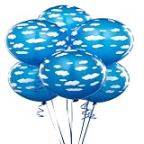 Cyan with White Clouds Balloons (6 count)