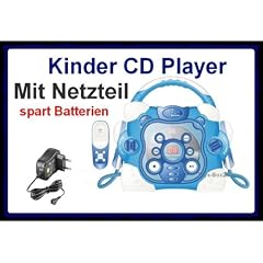 CD-Player f�r Kinder SING-A-LONG mit 2 Mikrofone + Netzteil spart Batterie Farbe: blau