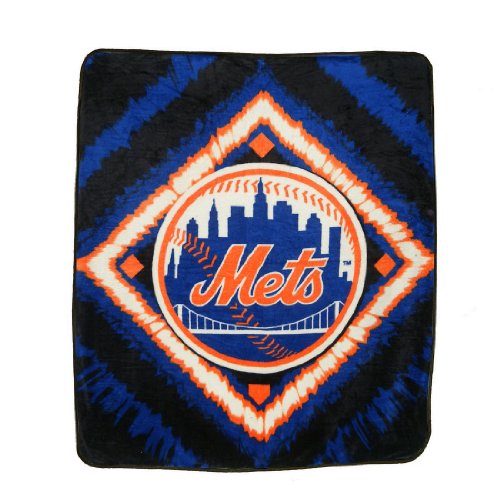 MLB New York Mets Super Soft Plush Thermal Blanket / Fleece Couch Throw - Blue & Orange