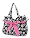 Peace Sign Diaper Bag W/O Changing Pad~Huge Oversized Black White Pink Backpack Bookbag Tote New