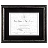 DAX Document Frame Desk/Wall Solid Hardwood 11 X 14 Antique Charcoal Brushe ....