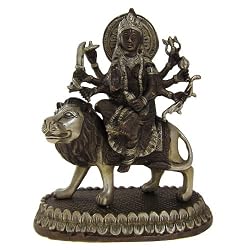 Hindu Goddess Durga Brass Sculpture