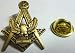 Harley Davidson Motorcycle Masonic Masonry Antique Gold Lapel Pin